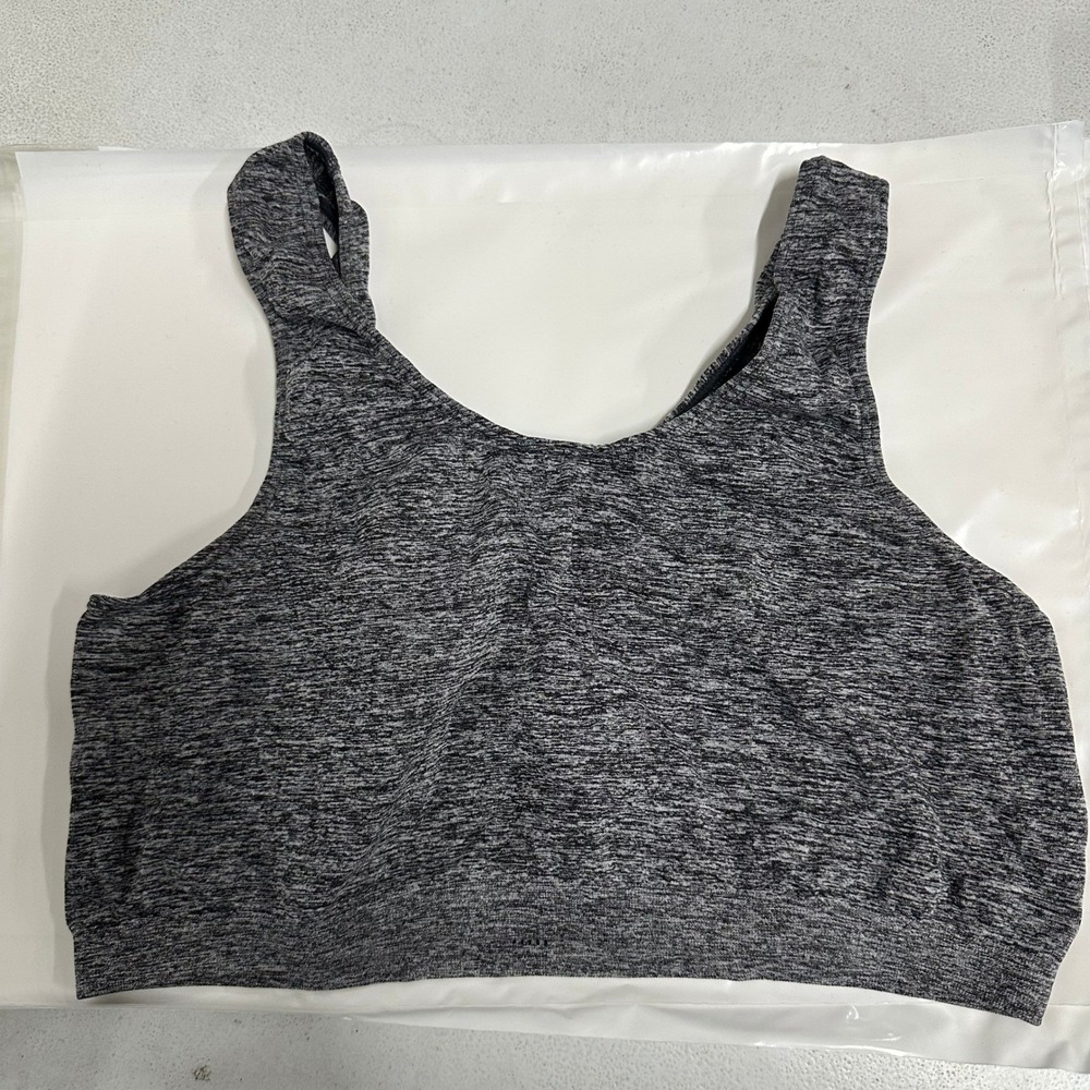 Unbranded Sports Bra Womens Size M Gray Heathered Space Dye Stretch Activewear